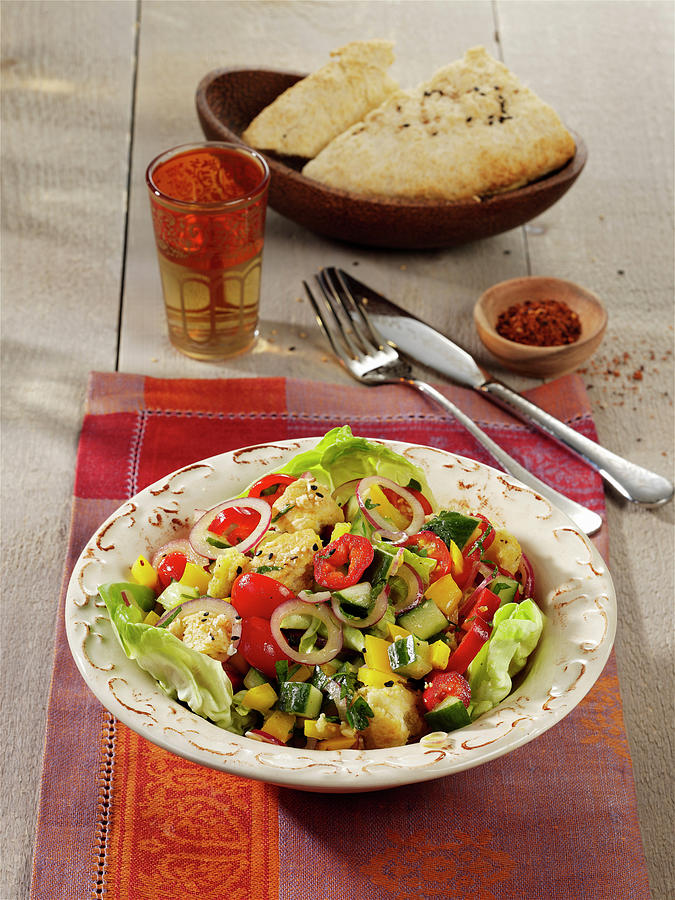 Fattoush  Oriental Vegetable Salad With Mint Photograph by Stockfood Studios / Photoart