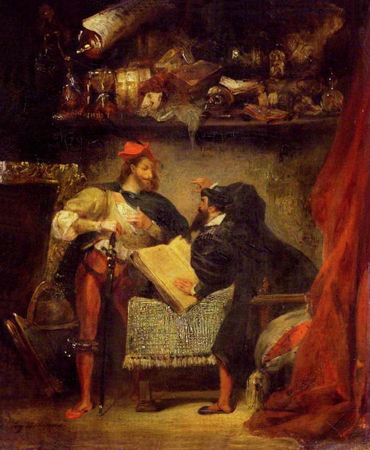 Faust And Mephistopheles Painting by Eugene Delacroix