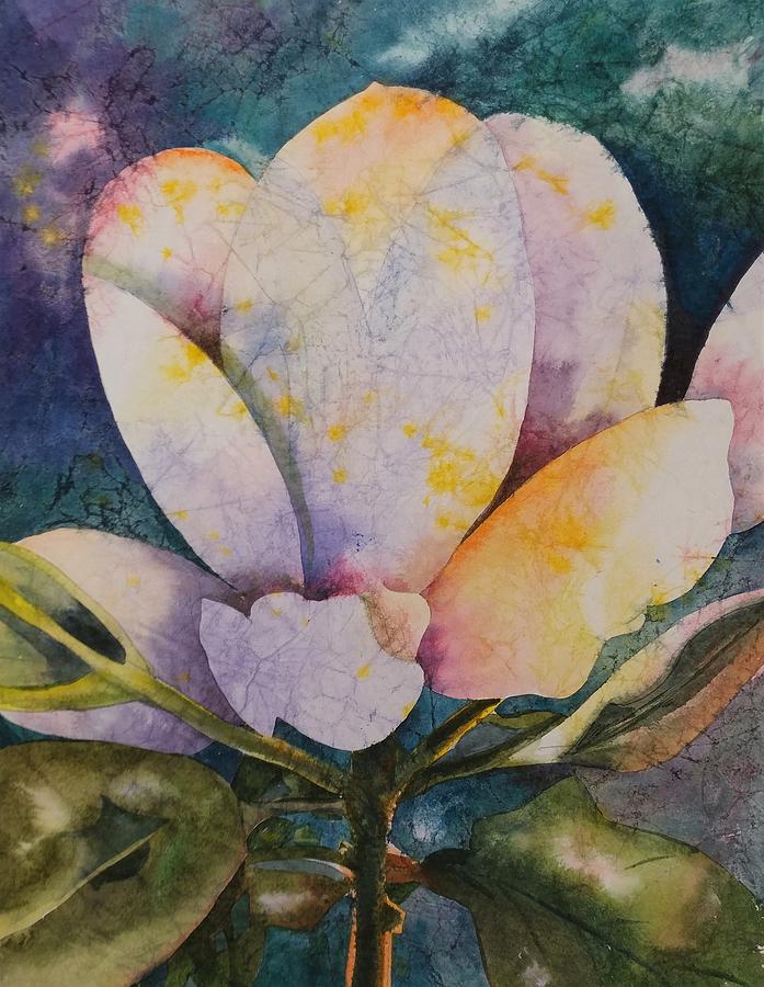 Magnolia Movie Painting - Faux Batik by Marlene Gremillion