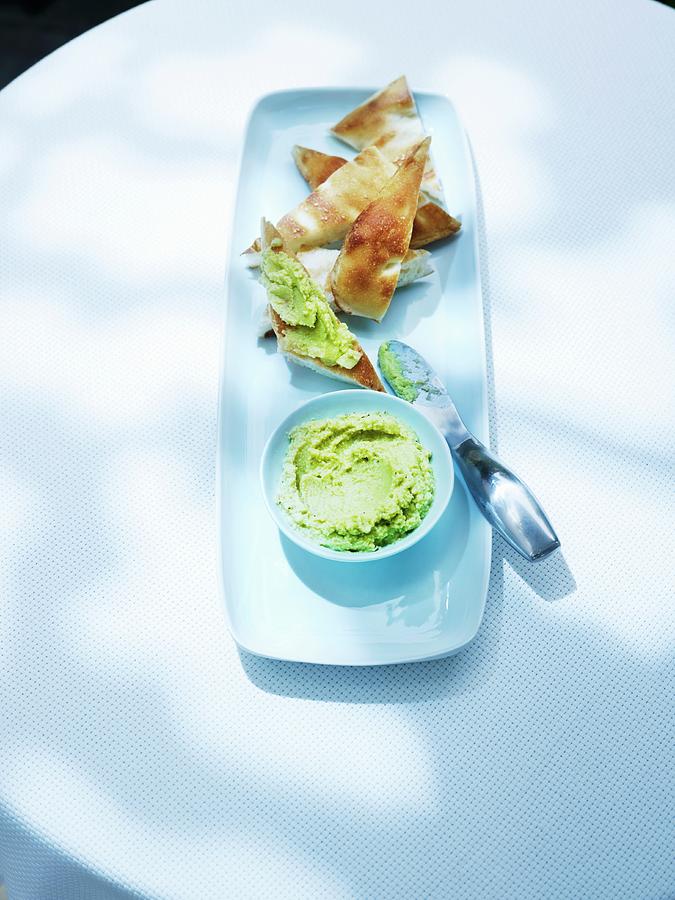 Fava And Pecorino Spread With Bread Photograph by Vincent Noguchi Photography