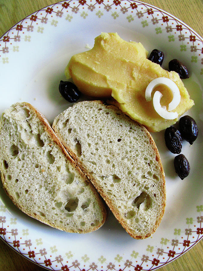 Bread Photograph - Fava, Yellow Split Pea Puree, Greece by Steve Outram