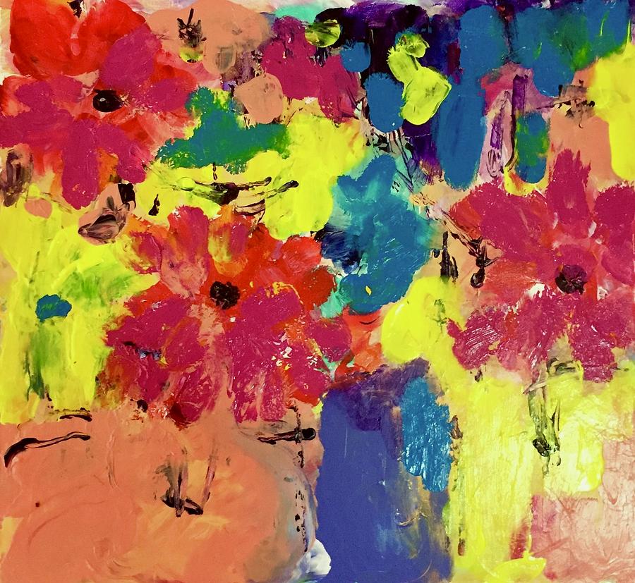 Red Flowers Painting - Favorite Flowers by Carol Stanley