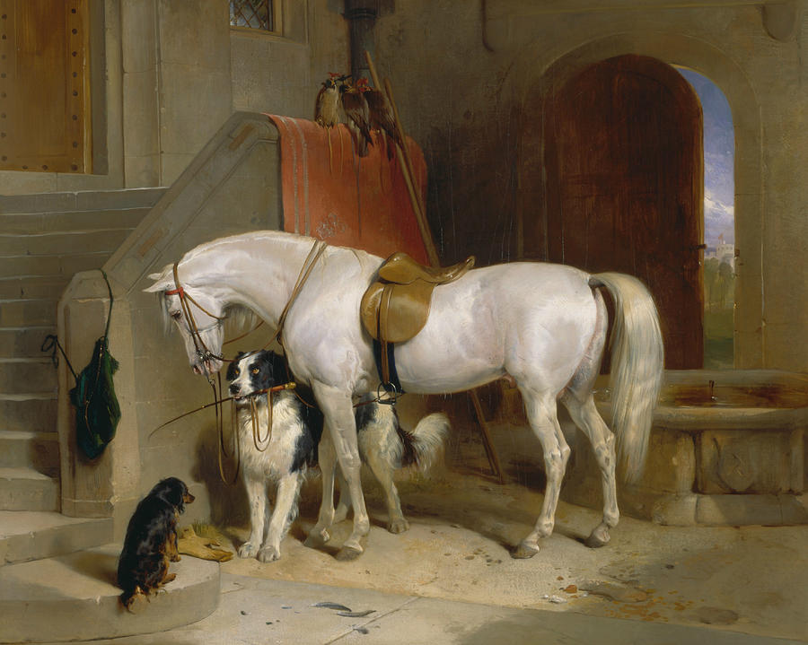 Favourites, the Property of H.R.H. Prince George of Cambridge Painting by Edwin Landseer