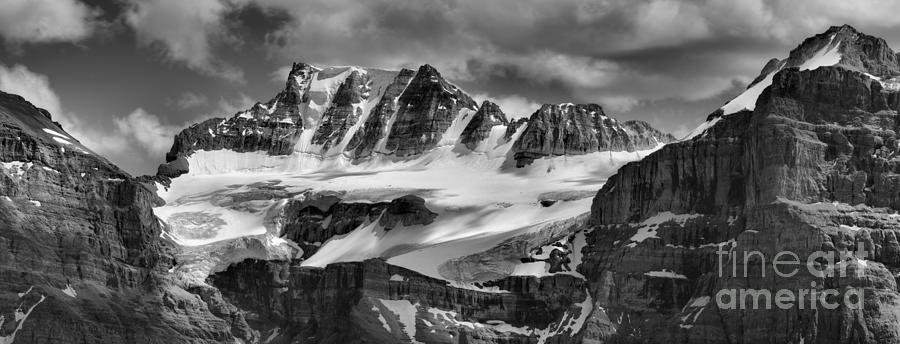 Fay Glacier Summer Panorama Black And White Photograph by Adam Jewell
