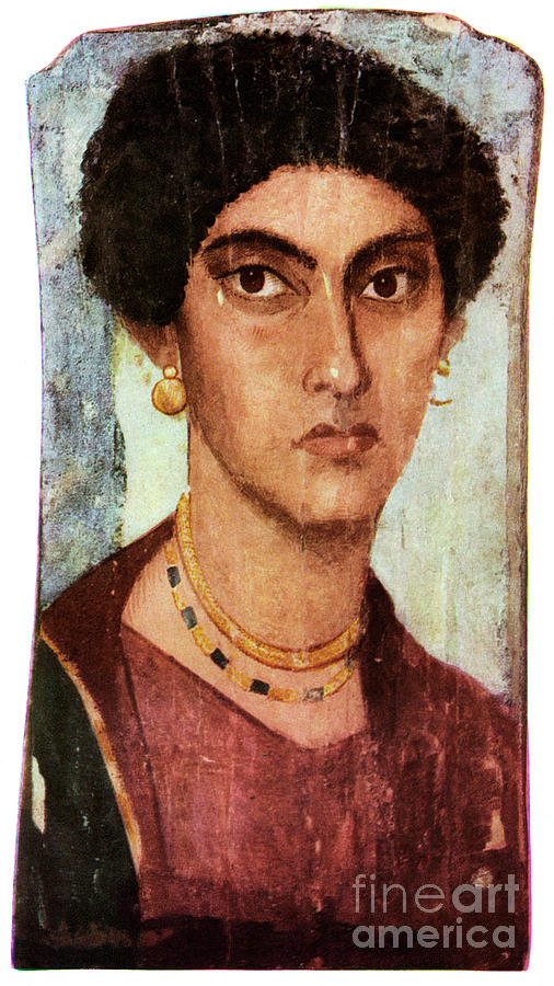 Fayum Portait, Ancient Egyptian, Roman Drawing by Print Collector