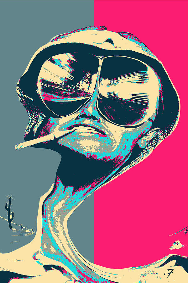 Fear and Loathing in Las Vegas Revisited - Psychedelic Raoul Duke Digital Art by Serge Averbukh