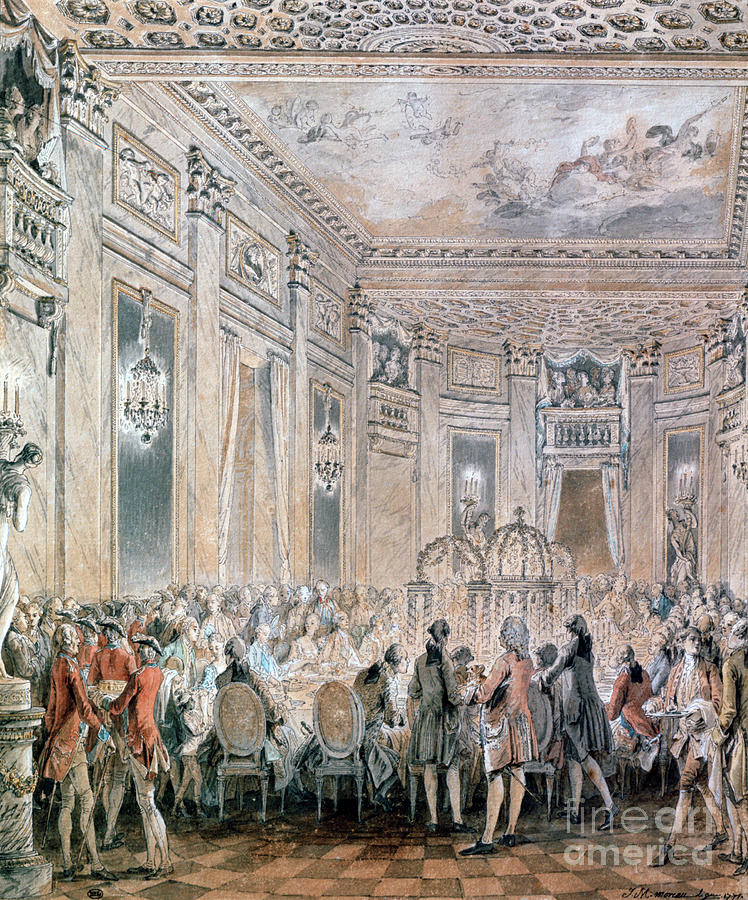 Feast At Louveciennes, 1771. Artist Drawing by Print Collector