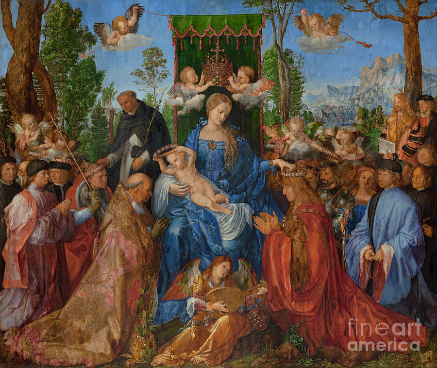 Feast of the Rose Garlands, 1506 Painting by Albrecht Durer