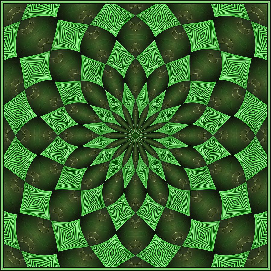 Feathered Brakken Green K-16 Tile Digital Art by Doug Morgan
