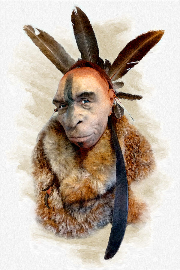 Feathered Neanderthal Digital Art by Weston Westmoreland