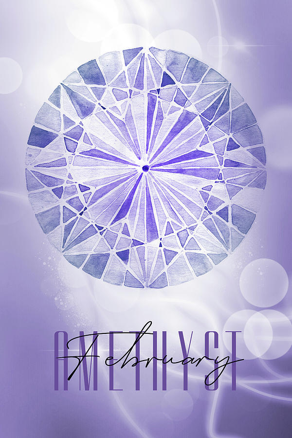 Contemporary Mixed Media - February Birthstone - Amethyst by Amanda Lakey Contemporary Mixed Media - February Birthstone - Amethyst by Amanda Lakey