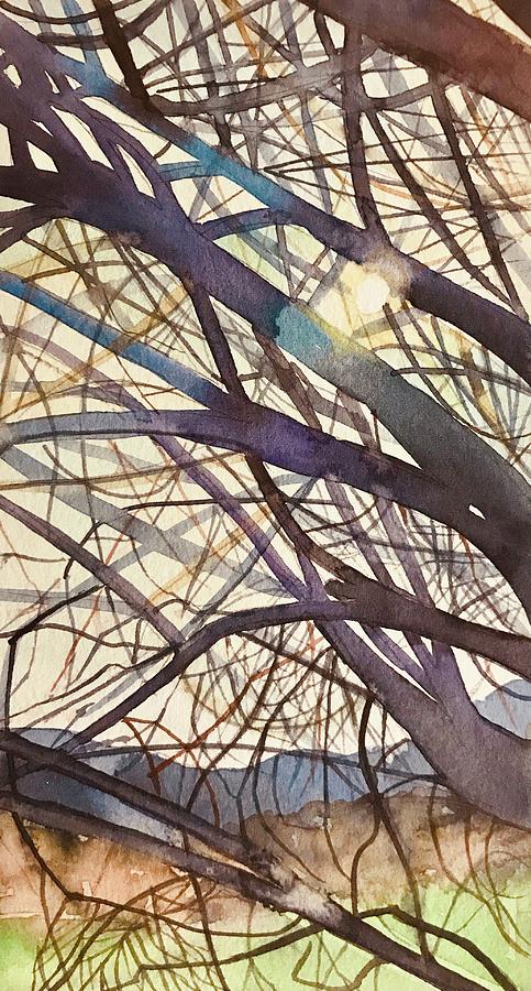 Santa Monica Painting - February branches after the rain. by Luisa Millicent