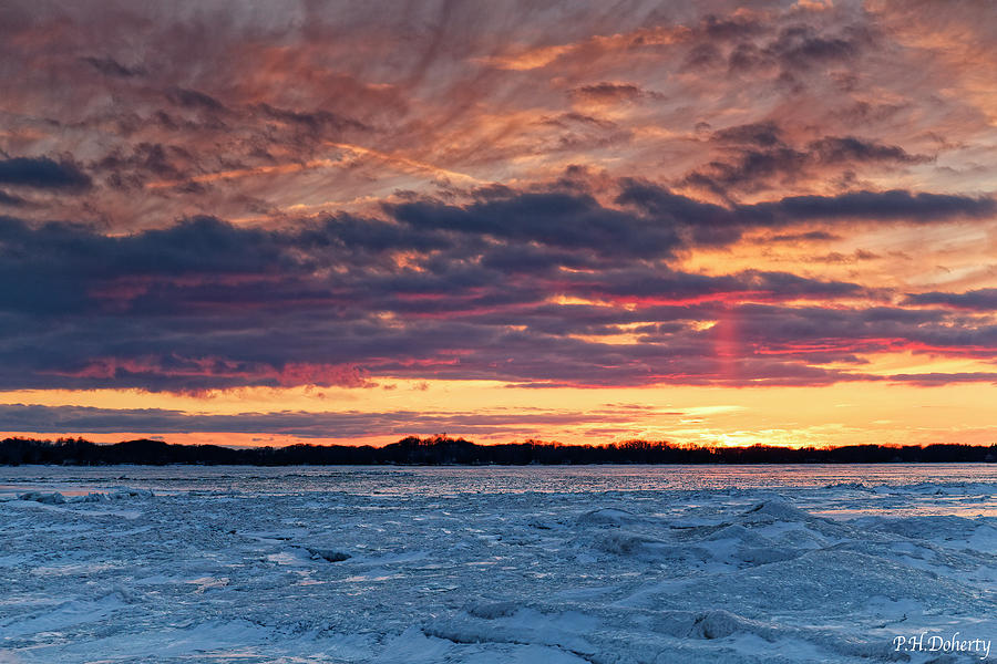 February Sunset Over Erie Photograph