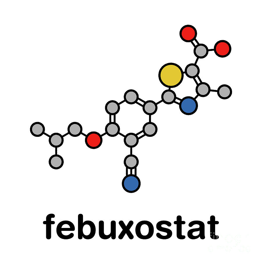 Febuxostat Gout Drug Molecule Photograph by Molekuul/science Photo Library