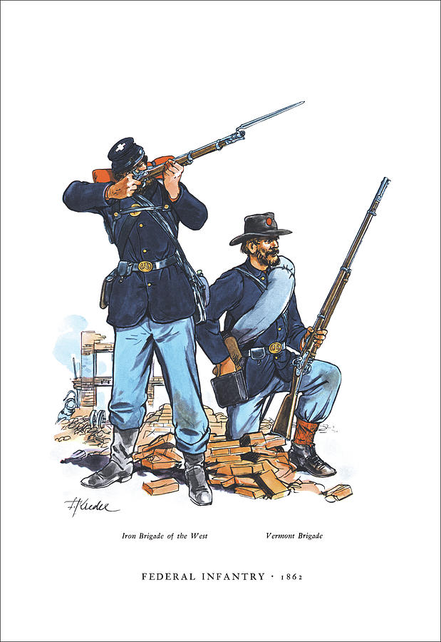 Federal Infantry, 1862 Painting by Unknown