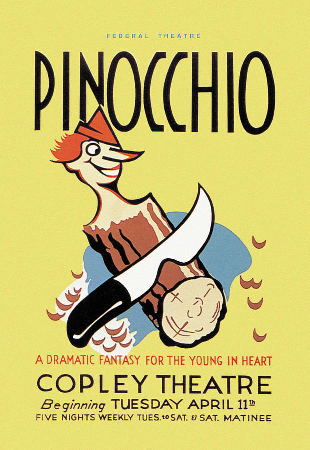 Federal Theatre Presents Pinocchio at the Copley Theatre Painting by Wpa