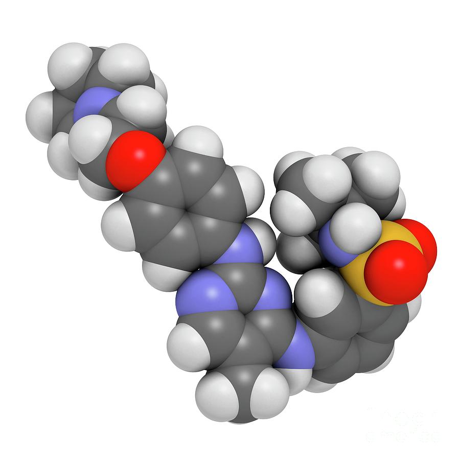 Fedratinib Cancer Drug Molecule Photograph by Molekuul/science Photo Library