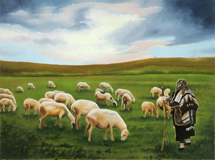 Feed My Sheep Painting by Barbara Jorgensen