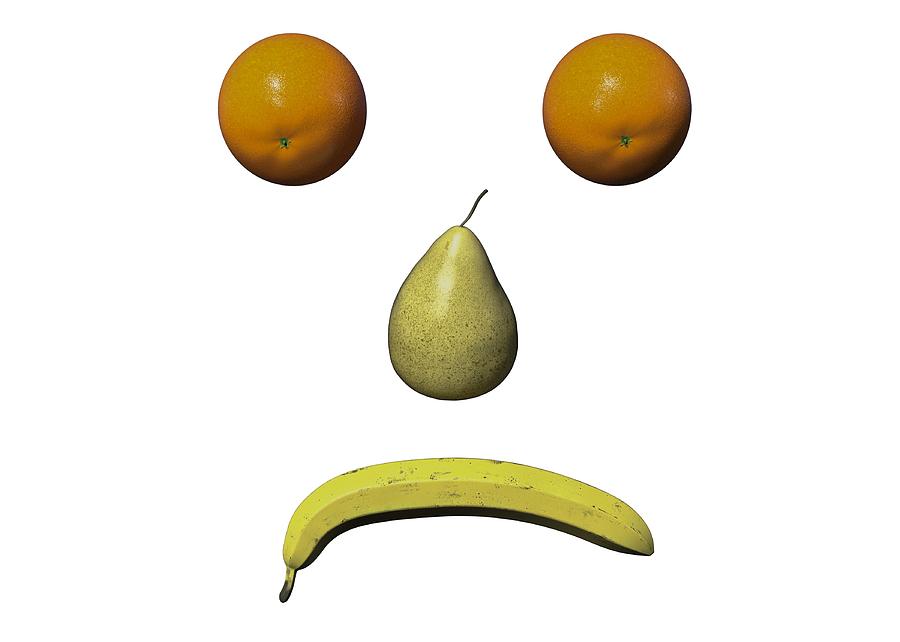 Fruit Digital Art - Feeling Fruity Frown Png by Betsy Knapp