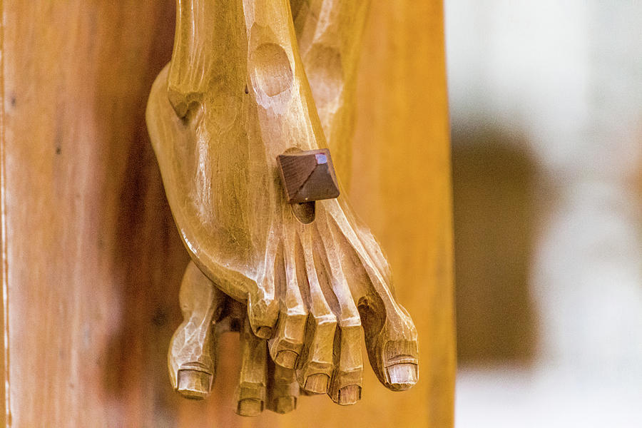 Easter Photograph - feet in Crucifixion of Jesus Christ by Vivida Photo PC