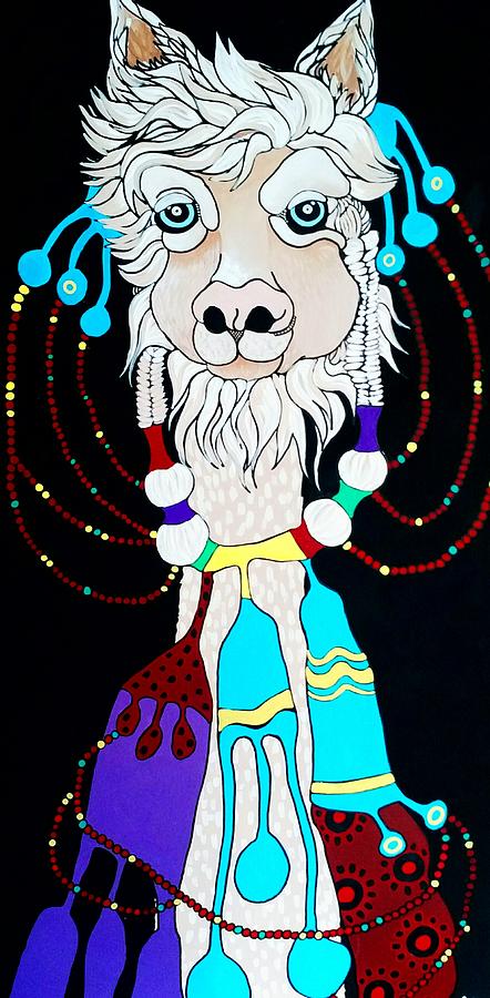 Feista Lama Painting by Amy Sorrell