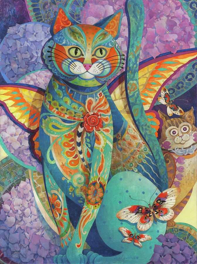 Flower Painting - Feline Fiesta by David Galchutt