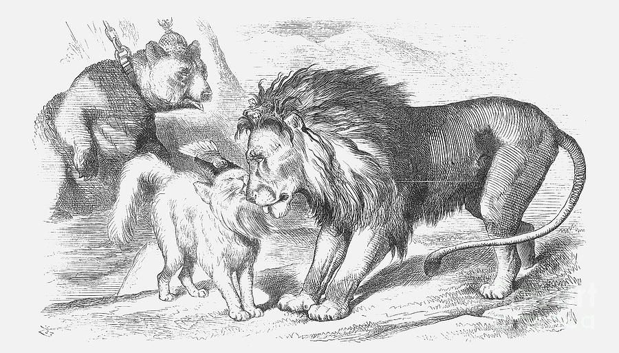 Feline Friends Or, The British Lion Drawing by Print Collector