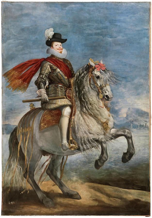 Felipe III on Horseback. Ca. 1635. Oil on canvas. Painting by Velazquez Diego Rodriguez de Silva y