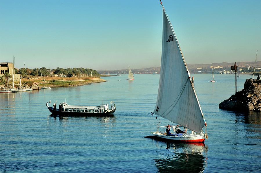 Felucca, Boat, Nile, Aswan Egypt Photograph by P. Eoche