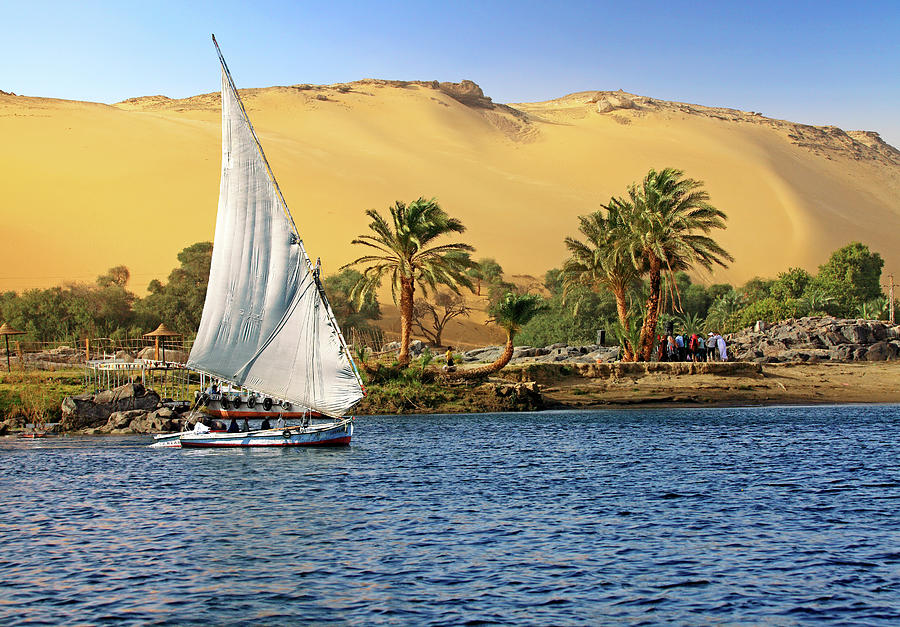 Felucca On The Nile River Digital Art by Gunter Grafenhain - Pixels