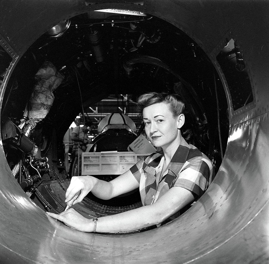 Female Air Mechanic Photograph by J R Eyerman