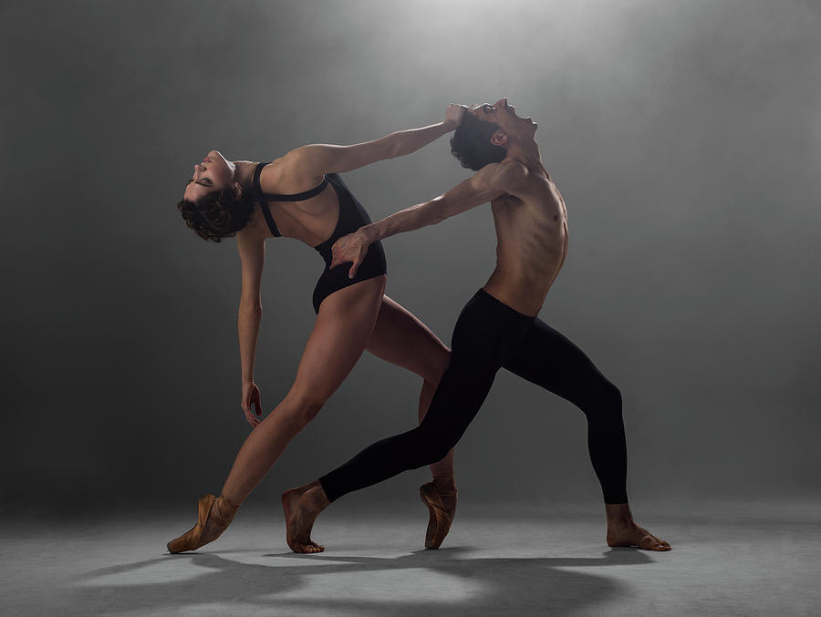 Female And Male Ballet Dancers Arched Photograph by Nisian Hughes