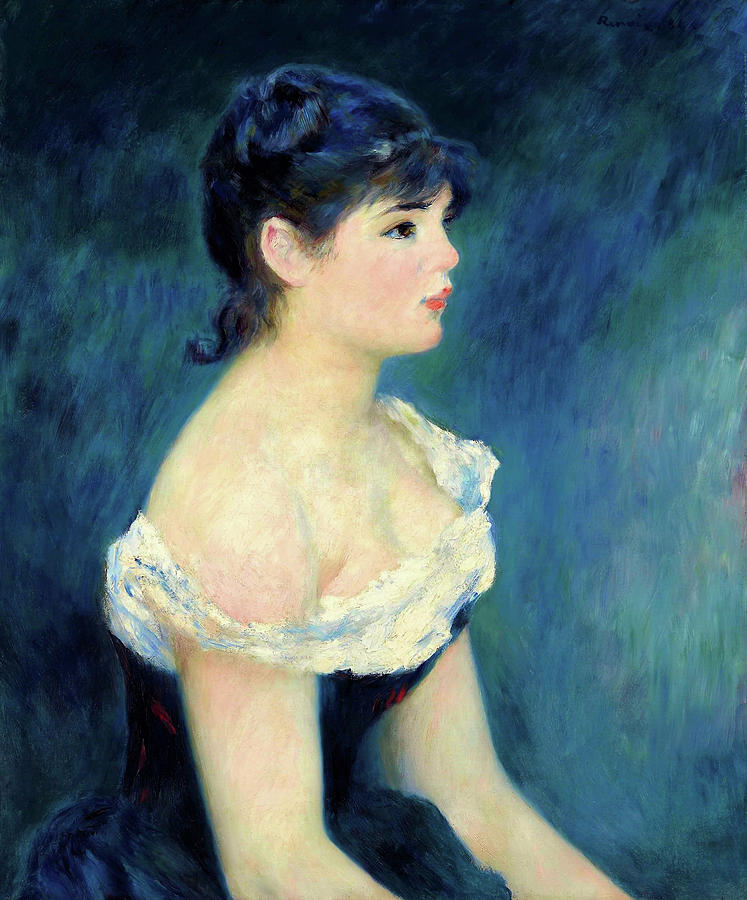 Paris Painting - Female bust, profile - Digital Remastered Edition by Pierre-Auguste Renoir