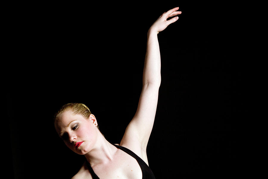 Female Dancer On Black Background Photograph by Charity Burggraaf