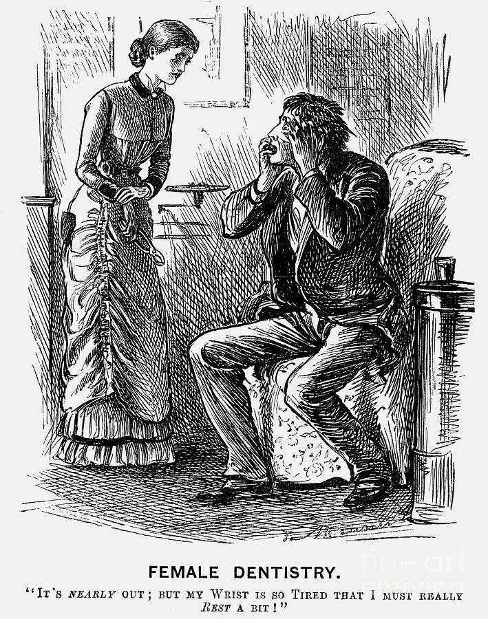 Female Dentistry, 1879. Artist George Drawing by Print Collector
