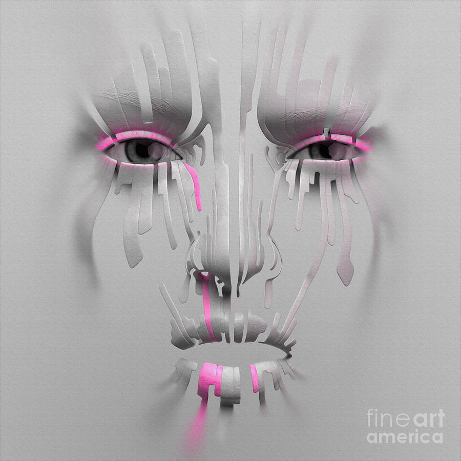 Female face art 87u Painting by Gull G