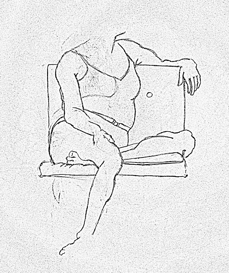 Female Figure Unfinished 3 Drawing by Christine Perry
