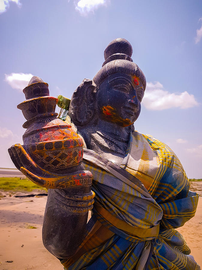 Female God Statue Placed In A Beach Photograph by Koteswara rao ...