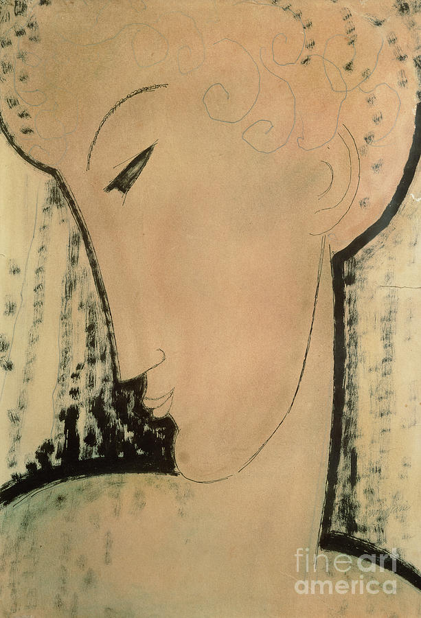 Female Head By Amedeo Modigliani Painting by Amedeo Modigliani