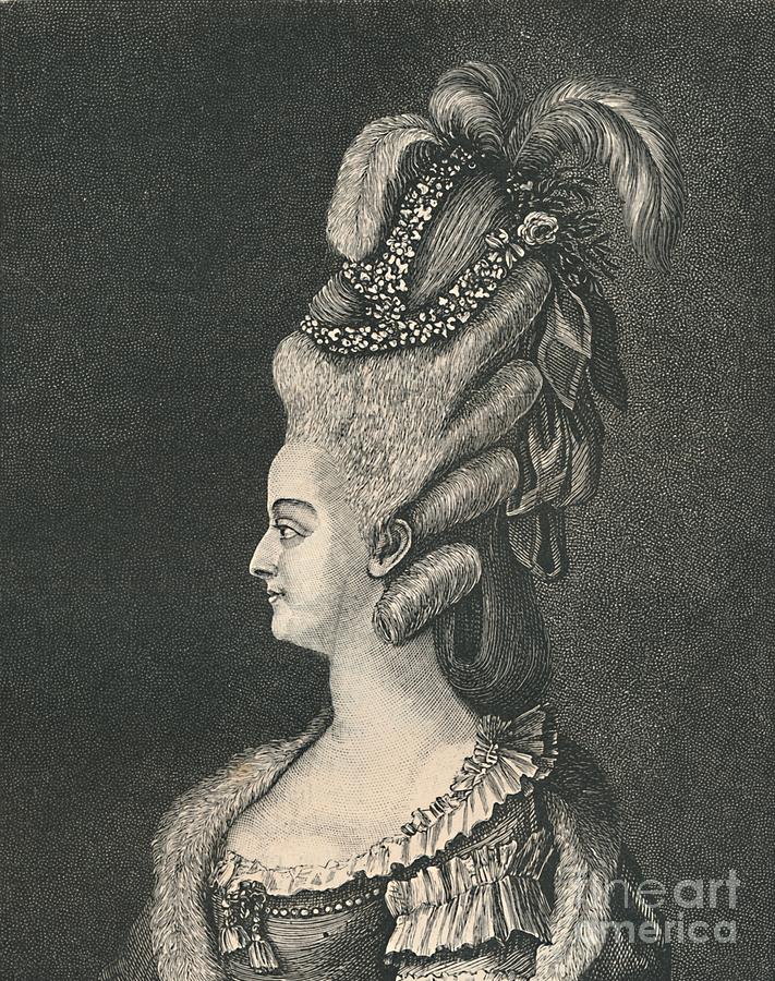 Female Head-gear Marie Antoinette Drawing by Print Collector