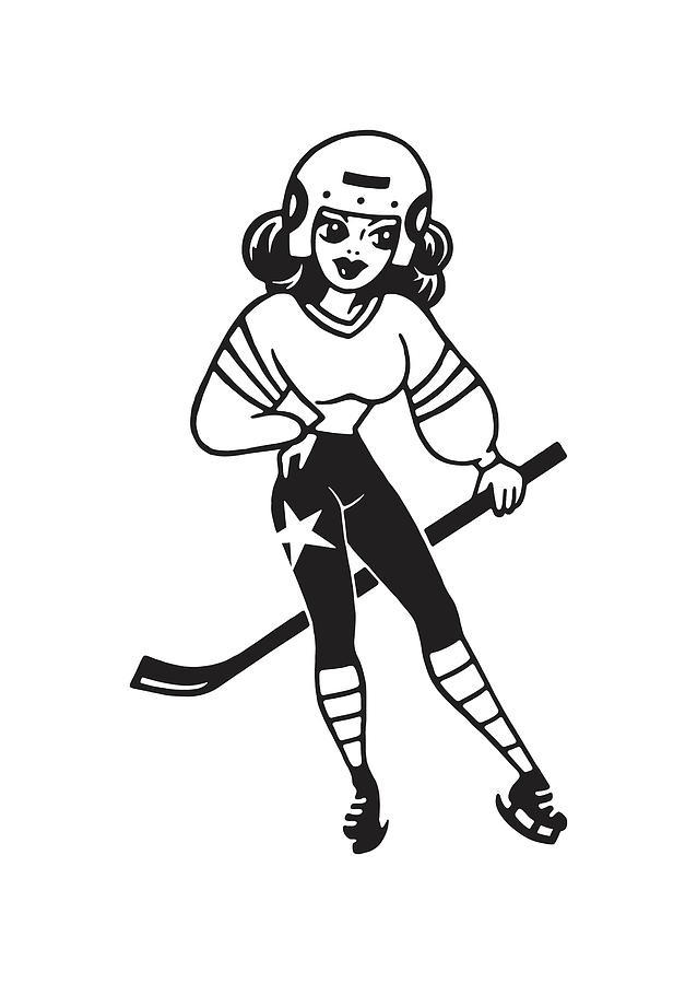 One single line drawing of young two ice hockey player in action to win the  puck