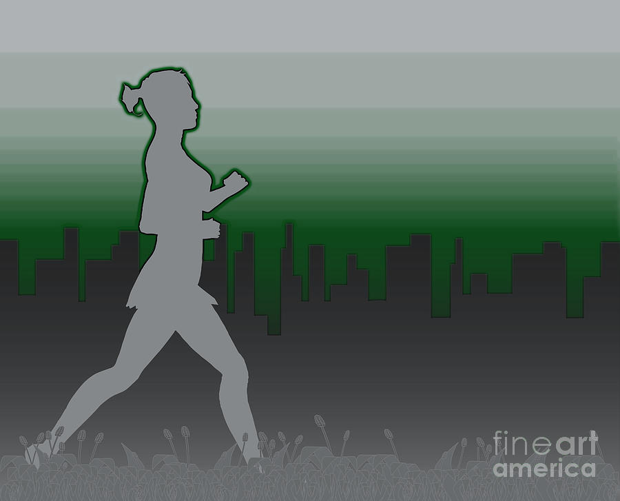 Female Jogger Abstract Digital Art