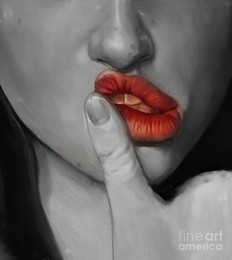 Female Lips 01 Painting by Gull G