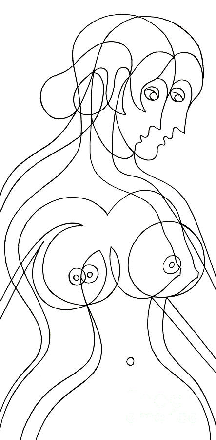 Female Naked Figure Painting by Manuel Bennett