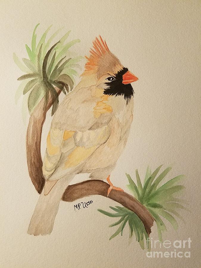 Female Northern Cardinal Painting by Maria Urso