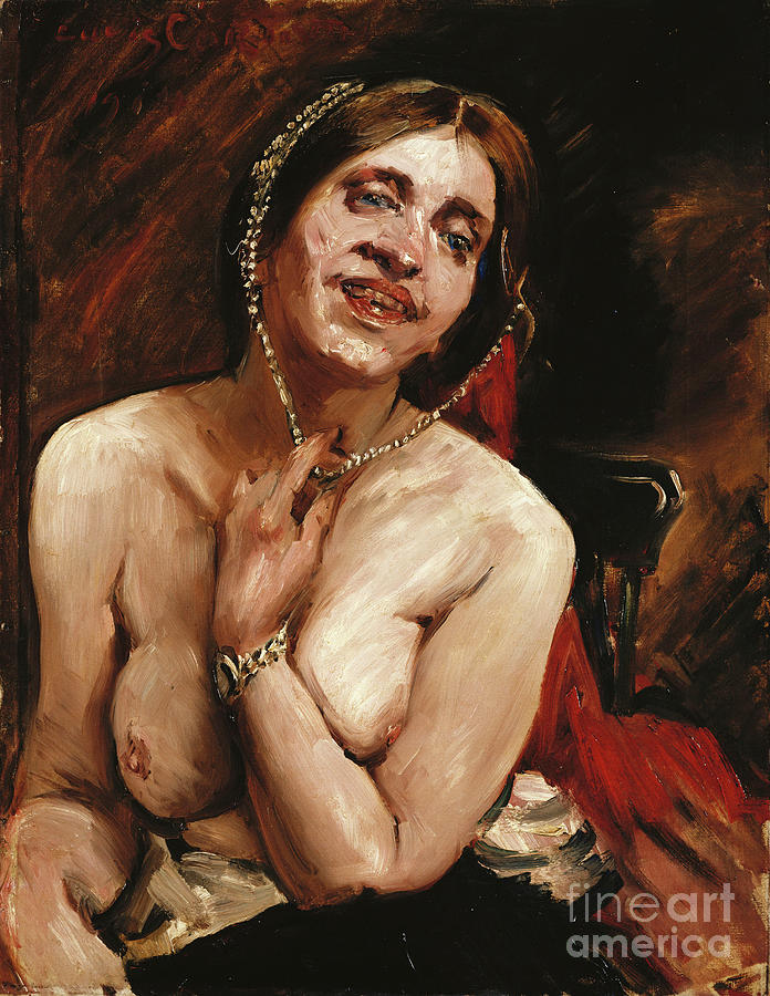Female Nude In The Armchair Painting by Lovis Corinth