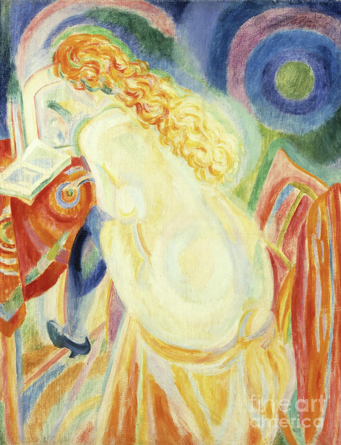 Robert Delaunay Painting - Female Nude Reading, 1915 by Robert Delaunay