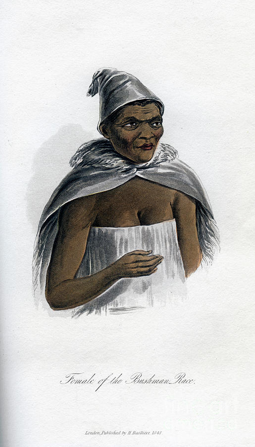 Hat Drawing - Female Of The Bushman Race, 1848 by Print Collector