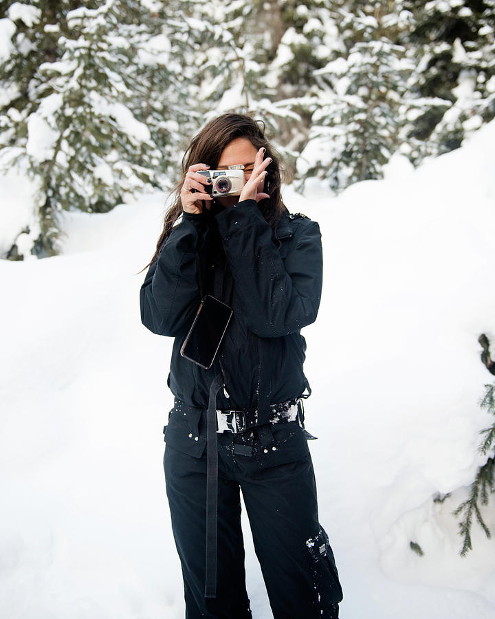 Female Photographer Gets The Shot In Snowy British Columbia. Photograph