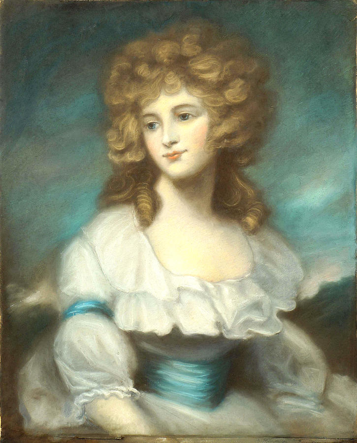 Female portrait Pastel by English School 19th century
